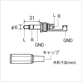 標準プラグ（6mm）（ステレオ、モノラル兼用） [ AP-706 ]