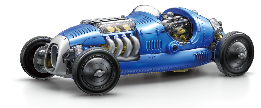 青いレトロフォーミュラ完成車