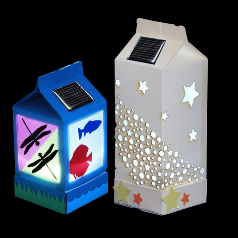 MILK CARTON SOLAR LANTERN - White LED