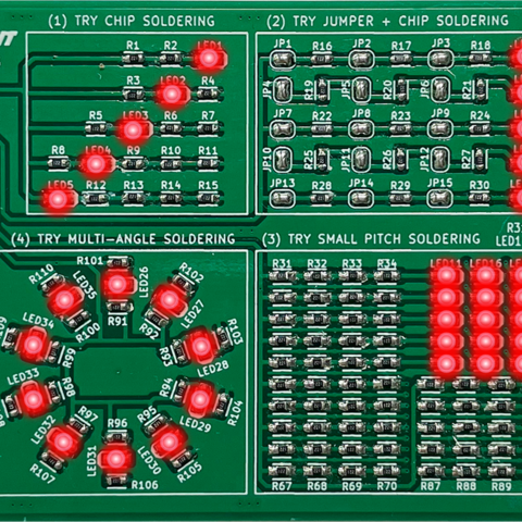 チップ部品145個で練習する基板